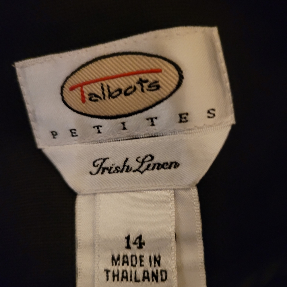 Talbots Black Peite Midi A-Line Side Slits Skirt - Picture 7 of 8